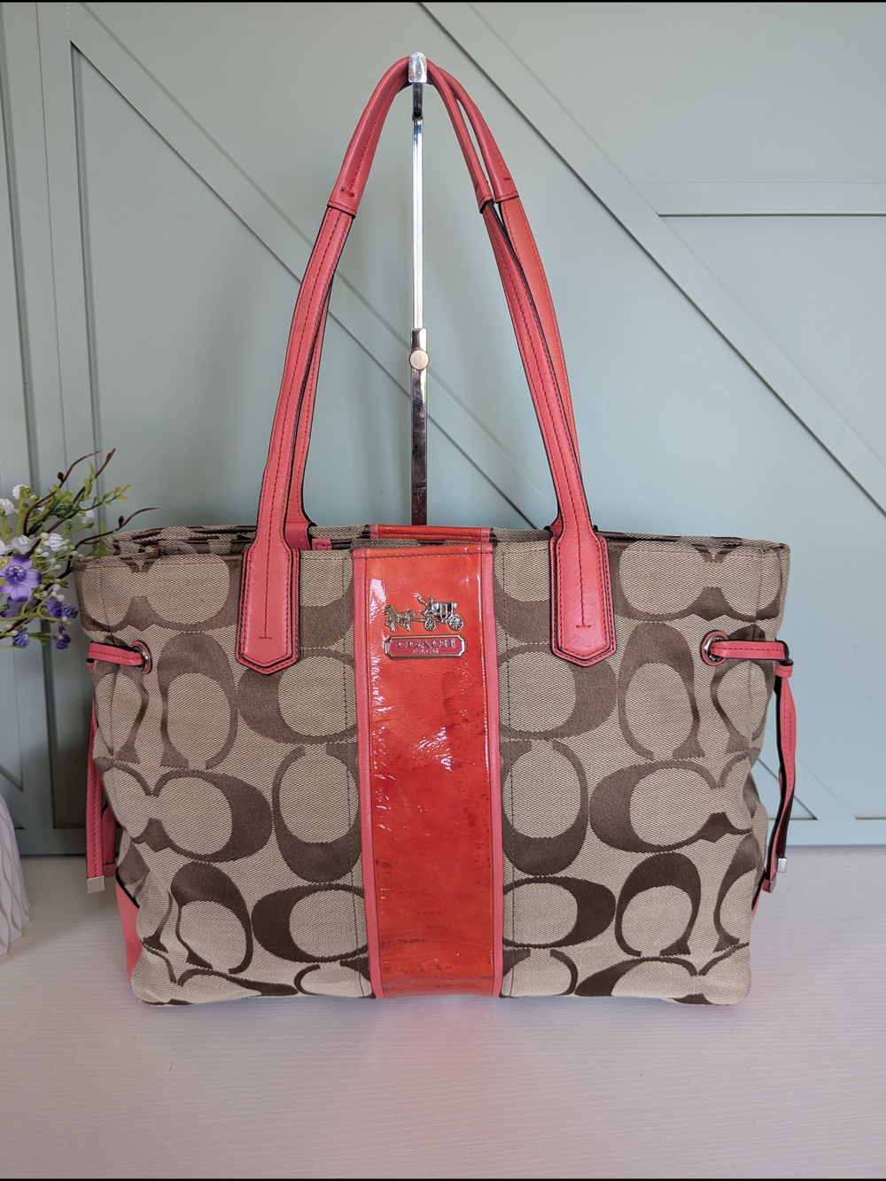 Coach Chelsea Signature Stripe Charlie Tote (Style Number 18967),